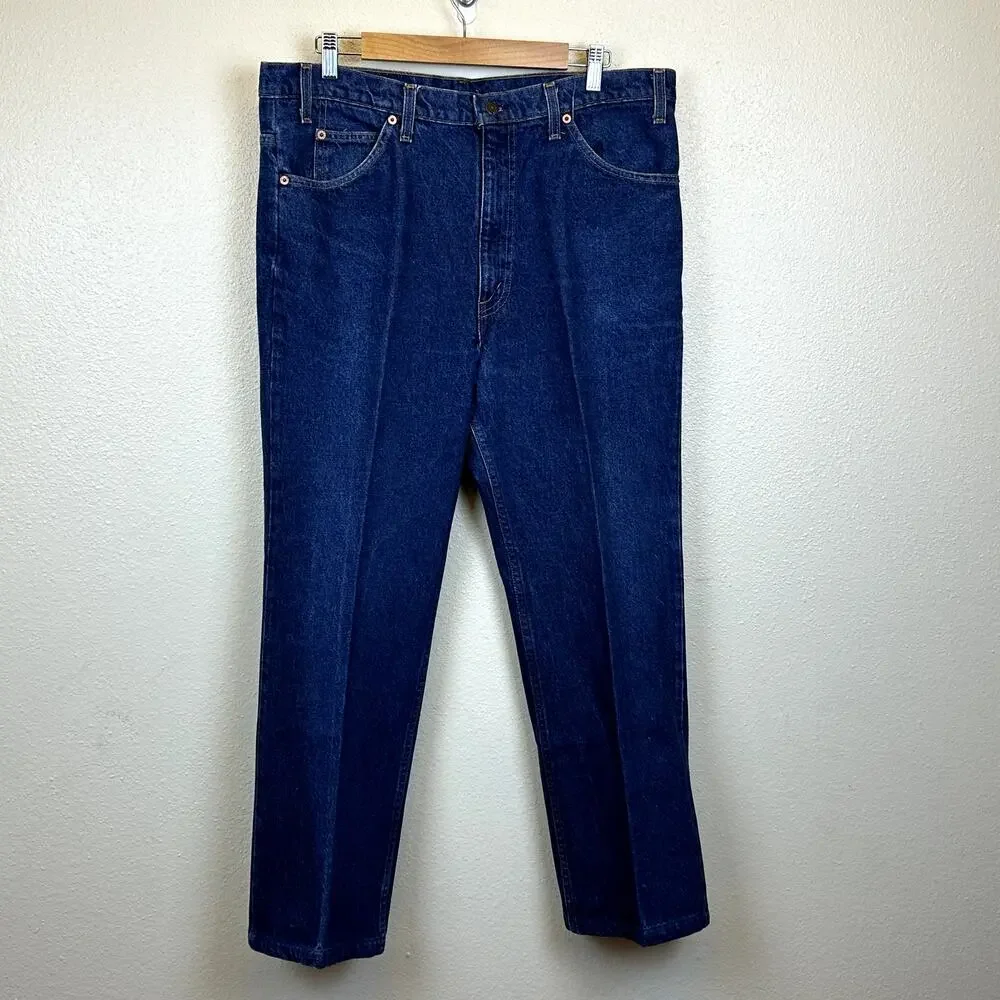 Levi's 517 Vintage 90s Orange Tab Dark Wash Blue Jeans Mens 38x30 Straight Leg